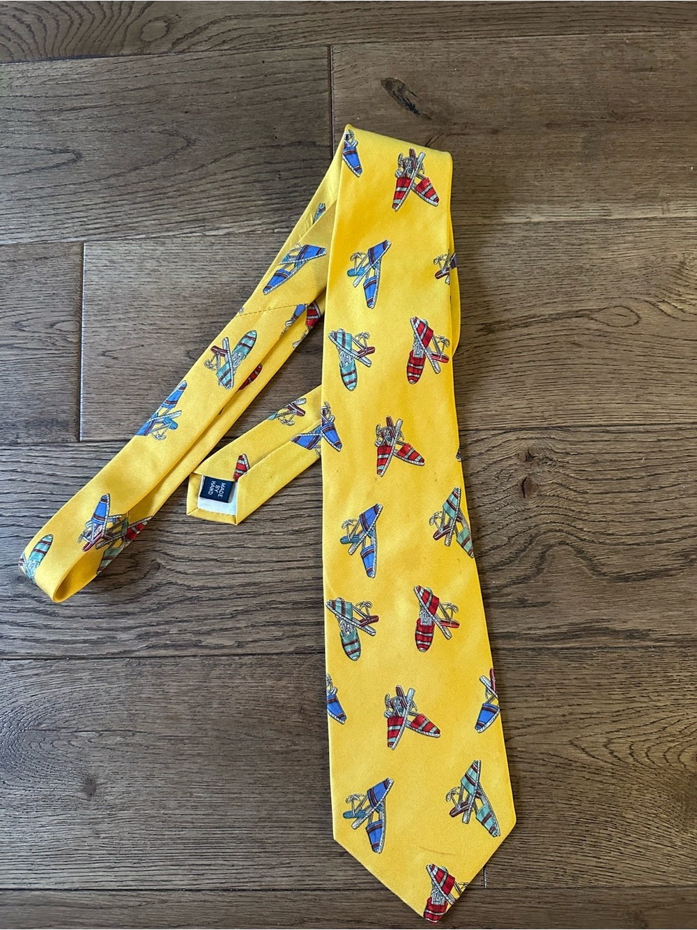 Polo By Ralph Lauren 100% Silk Tie Espadrilles Print Made In USA Made By Hand